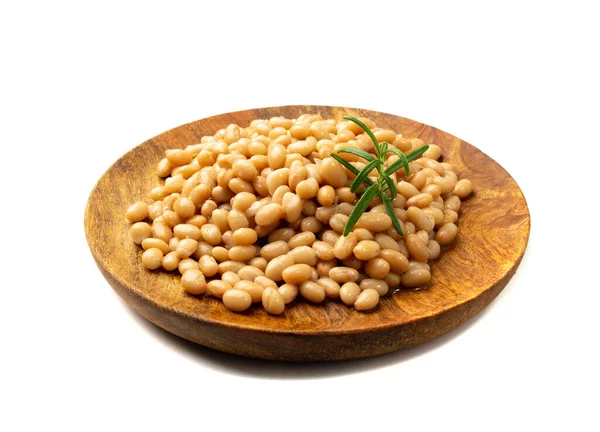 White Kidney Beans Isolated Cooked Cannellini Bean Pile Baked Legume — Fotografia de Stock