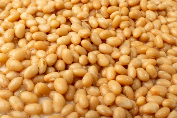 White kidney beans isolated. Cooked cannellini bean pile, baked legume, canned yellow beans, Phaseolus vulgaris, haricot stew, boiled leguminous ingredient on white background