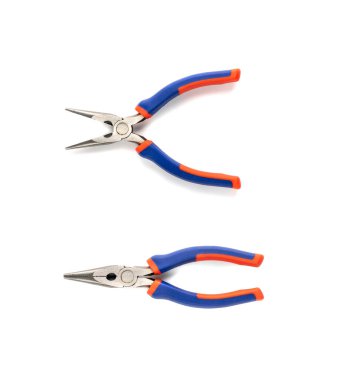 Yuvarlak burun pensesi izole edildi. Yuvarlak kesitli uzun pense uçlara doğru incelen çeneli tespih.