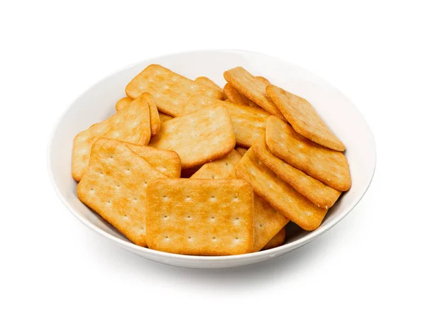 Cracker Pile Isolated Square Biscuits Dry Biscuit Cookies Graham Snacks — Stock Photo, Image