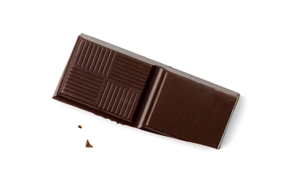 Elszigetelt Csokoládé Szelet Tejcsokoládé Négyzet Alakú Darabok Kockák Kis Feketék — Stock Fotó