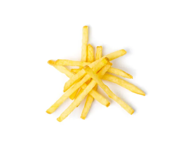 French Fries Isolated Fried Potato Sticks Skin Golden Fries Pile — Stock Photo, Image