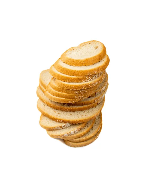 Sourdough Bread Loaf Slices Stack Isolated Crusty Cereal Bread Pieces — Stockfoto