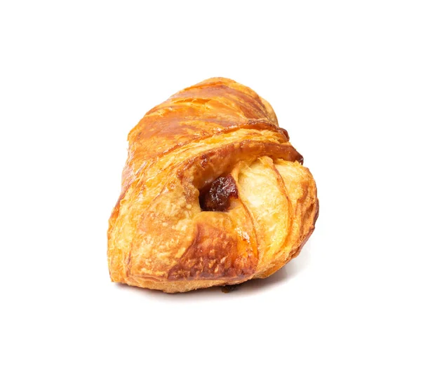 Croissant Manteiga Isolado Torta Massa Folhada Kipferl Doce Viennoiseries Escamoso — Fotografia de Stock