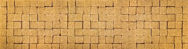 Raw Brown Sugar Cubes Texture Background Unrefined Cane Sugar Pattern — Foto de Stock