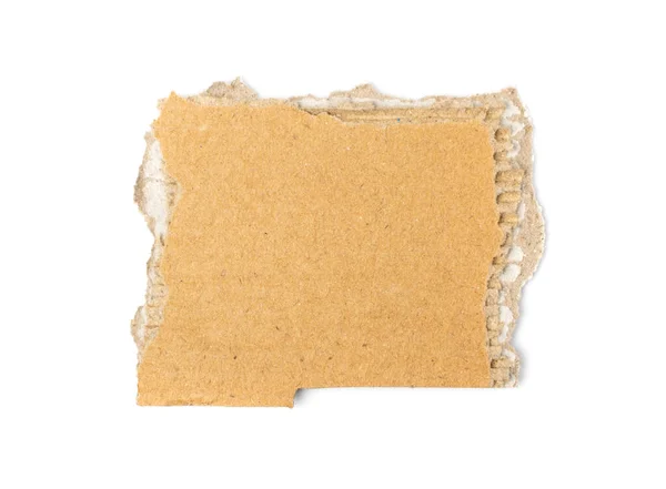 Kartonnen Stukken Gestructureerde Achtergrond Kartonnen Stuk Met Kopieerruimte Gescheurd Kraftpapier — Stockfoto