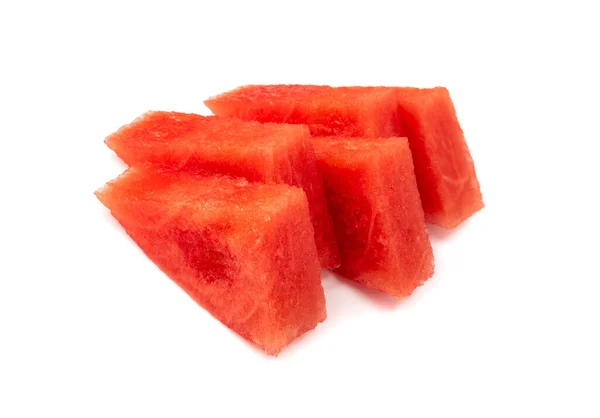 Watermelon Wedges Isolated Water Melon Triangular Cuts Citrullus Lanatus Slice — Stock Photo, Image