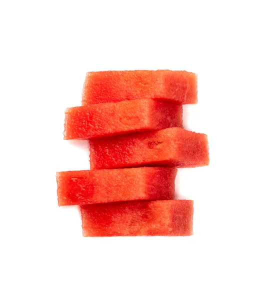 Watermelon Wedges Isolated Water Melon Triangular Cuts Citrullus Lanatus Slice — 图库照片