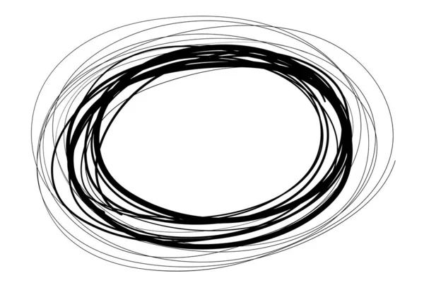 Hand Drawn Circles Scribble Circle Frames Doodle Sketch Elements Pencil — Vector de stock