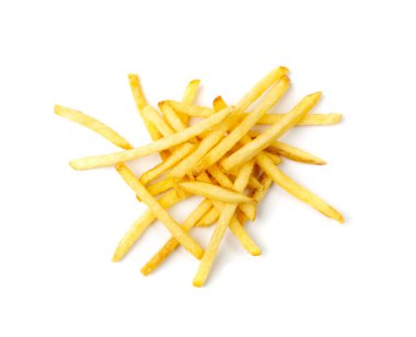 Fransız kızartmaları izole edilmiş. Kızarmış Patates Çubuğu, Altın Patates Çubuğu, Kızarmış Patates Çubuğu, Patates Çubuğu, Parmak Cips, Patates kızartması