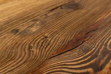 Eski ahşap dokular, yakın plan. Koyu Kahverengi Tahıl Çapraz Desen, Eski Çam Masa Üstü, Koyu Kırsal Masa Masası