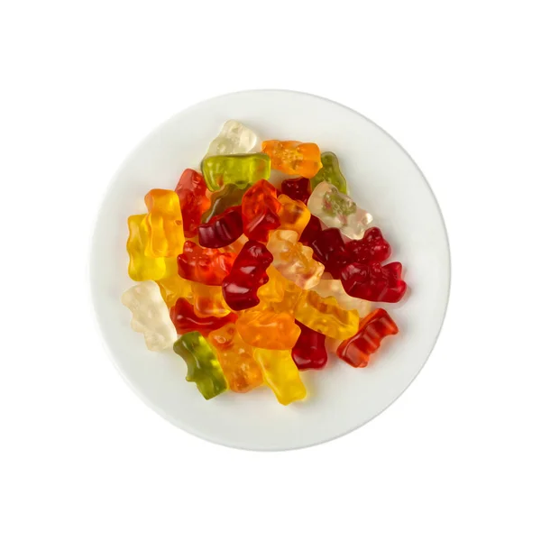 Gummy Bears Pile Isolated Chewing Colorful Marmalade Jelly Bear Heap — Stock Photo, Image