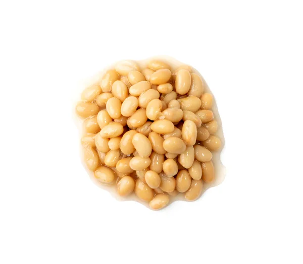 White Kidney Beans Isolated Cooked Cannellini Bean Pile Baked Legume — Zdjęcie stockowe