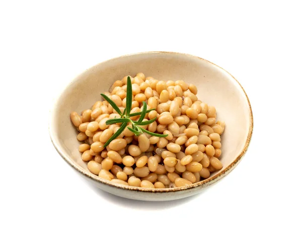 White Kidney Beans Isolated Cooked Cannellini Bean Pile Baked Legume — Stockfoto