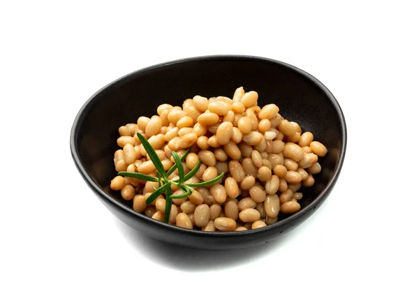 White Kidney Beans Isolated Cooked Cannellini Bean Pile Baked Legume — Stockfoto