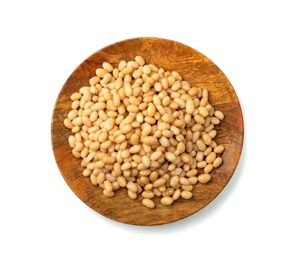 White Kidney Beans Isolated Cooked Cannellini Bean Pile Baked Legume — 图库照片