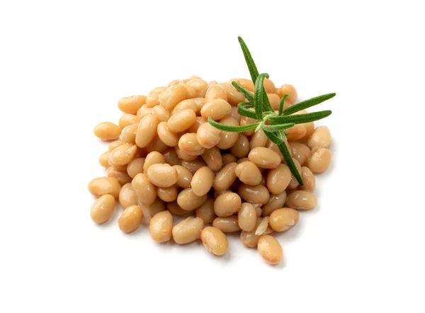 White Kidney Beans Isolated Cooked Cannellini Bean Pile Baked Legume — Fotografia de Stock