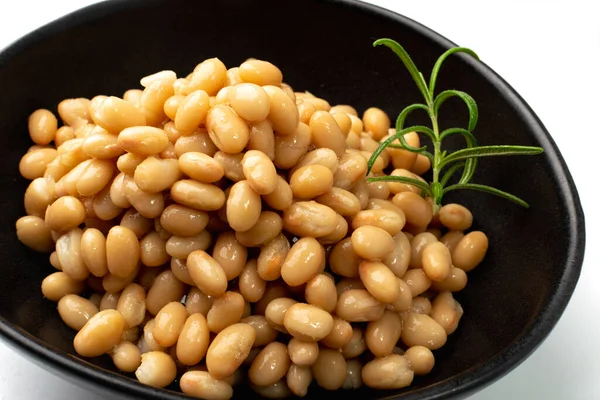 White Kidney Beans Isolated Cooked Cannellini Bean Pile Baked Legume — Fotografia de Stock