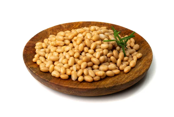 White Kidney Beans Isolated Cooked Cannellini Bean Pile Baked Legume — Fotografia de Stock