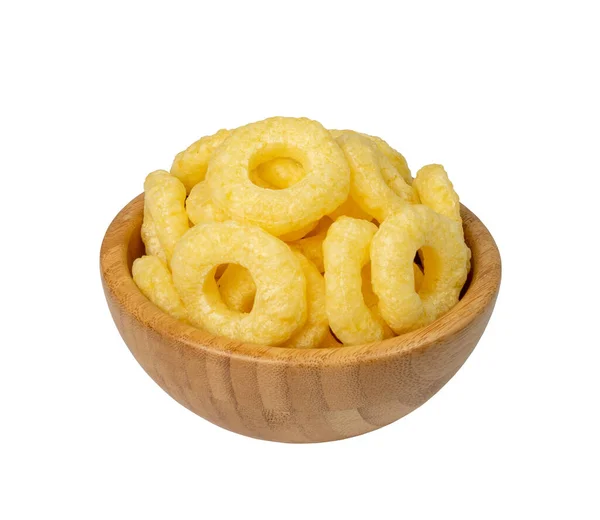 Corn Rings Pile Isolated Cereal Puffs Spices Crunchy Puffed Snacks —  Fotos de Stock