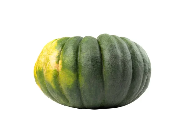 Groene Pompoen Geïsoleerd Zoete Kabocha Ronde Pompoen Hele Eikel Pompoen — Stockfoto