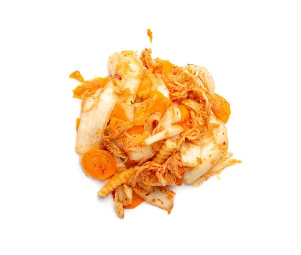 Kimchee Pile Isolated Spicy Kim Chi Hot Fermented Napa Cabbage — Stock Photo, Image