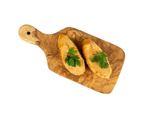 Vleespasta Brood Geïsoleerd Broodjes Paté Terrine Toast Gehakte Levermousse Brood — Stockfoto