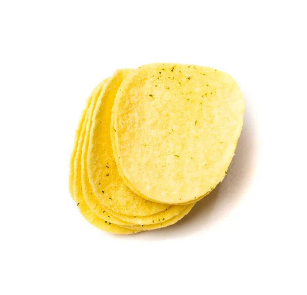 Patatine Stack Isolato Patata Sottile Croccante Snack Pile Snack Fast — Foto Stock