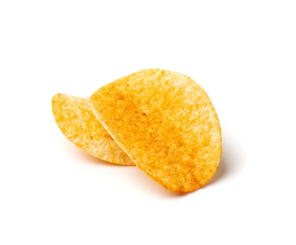 Potato Chips Isolated Crispy Thin Potato Snack Pile Fast Food — Stock Photo, Image