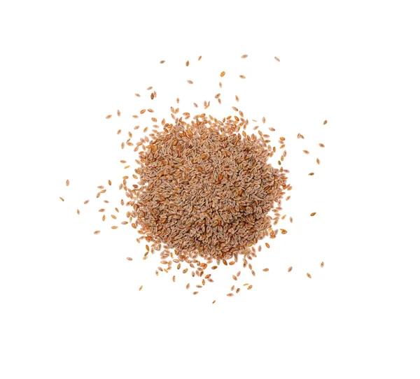 Plantago Ovata Sementes Pilha Isolada Casca Psyllium Fibra Dietética Isabgol — Fotografia de Stock