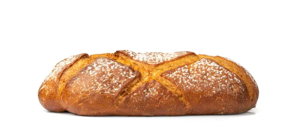 Домашний Свежеиспеченный Традиционный Хлеб Изолирован Сельский Хлеб Хлеба Буханка Белом — стоковое фото