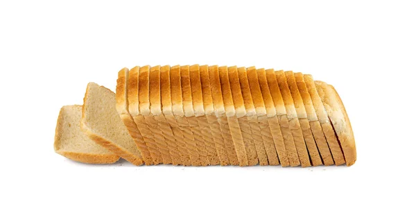 Sendvič Chléb Čtvercové Plátky Izolované Supermarket Chléb Toasty Jemný Bílý — Stock fotografie