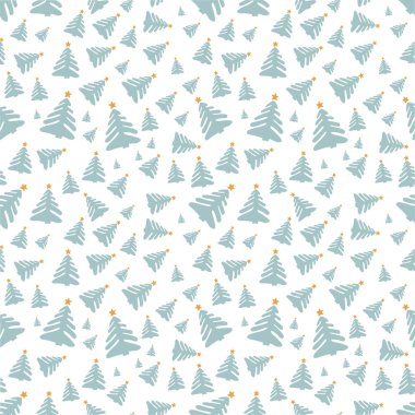 El çizimi Noel ağacı pürüzsüz desen, çizim yeni yıl ağacı izi, karalama tekrarlayan Xmas köknar arka planı, karalama kış ormanı duvar kağıdı, noel kumaşı, noel ağacı pürüzsüz tasarım