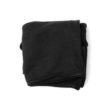 Yeni siyah külotlar izole. Beyaz arka planda katlanmış pamuklu iç çamaşırı, kadın külotu, pantolon, iç çamaşırı.