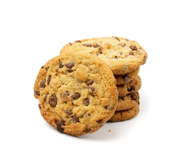 Einfache Cookie Isoliert Haferflocken Zucker Gebiss Kekse Schokoladen Chips Keks — Stockfoto