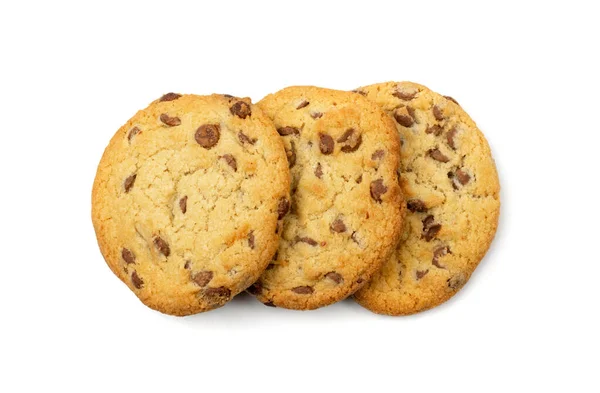 Einfache Cookie Isoliert Haferflocken Zucker Gebiss Kekse Schokoladen Chips Keks — Stockfoto