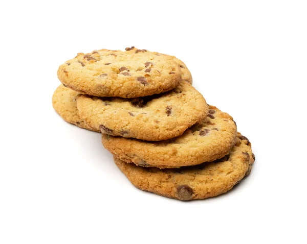 Einfache Cookie Isoliert Haferflocken Zucker Gebiss Kekse Schokoladen Chips Keks — Stockfoto