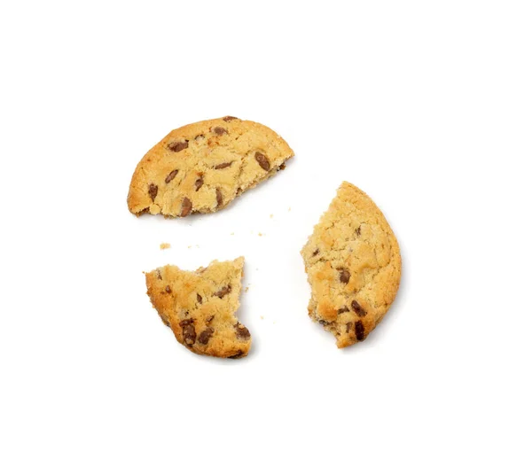 Einfach Zerbröselter Keks Isoliert Zerbrochene Haferflocken Gebissene Kekse Kekse Aus — Stockfoto