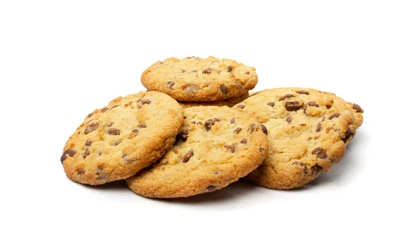 Einfache Cookie Isoliert Haferflocken Zucker Gebiss Kekse Schokoladen Chips Keks — Stockfoto