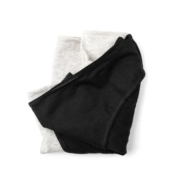 Nowe Majtki Odizolowane Prosta Bawełniana Bielizna Spodnie Czarno Białe Kobiety — Zdjęcie stockowe