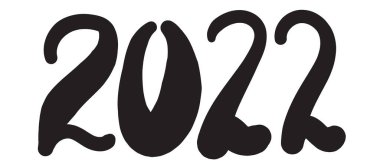 2022 El Çizimi Vektör Numarası, Çin Yeni Yıl Kaligrafi Takvim Tasarımı. Doodle Tebrik Kartı, Scribble El Yazması Fırça Yazı Tipi, Serbest Yazı Tipi 2022 Grafik Elemanı