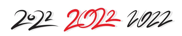 2022 Векторные Цифры Ручной Работы Китайский Новогодний Дизайн Календаря Каллиграфии — стоковый вектор