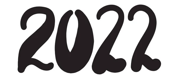 2022 Çizimi Vektör Numarası Çin Yeni Yıl Kaligrafi Takvim Tasarımı — Stok Vektör