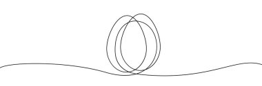 El çizimi sürekli ince çizgi yumurtası. Minimalist çizgili yumurta şekli, çizim çizimi vektör çizimi