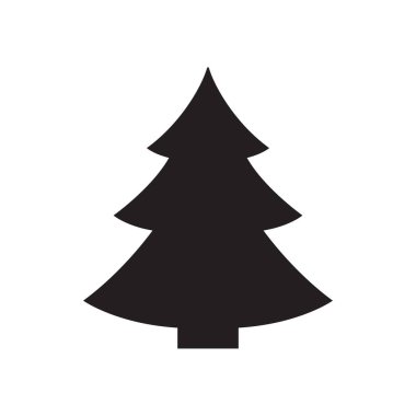 Noel Ağacı Simgesi. Xmas Spruce Sembolü, Fiat Silueti, Basit Çam Şekli