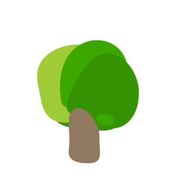 Ağaç Simgesi Meşe Sembolü Yapraklı Yeşil Ağaçlar Karaağaç Silueti Orman — Stok Vektör