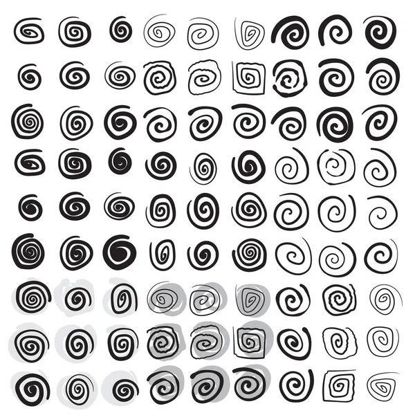 Χειροποίητο Σπειροειδές Εικονίδιο Doodle Στροβιλισμού Σύμβολο Κύμα Σκίτσο Στροβιλισμού Σιλουέτα — Διανυσματικό Αρχείο