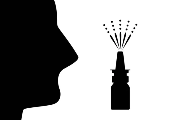 Nasal Spray Icon Common Cold Symbol Using Medicine Sign Water — Stock Vector