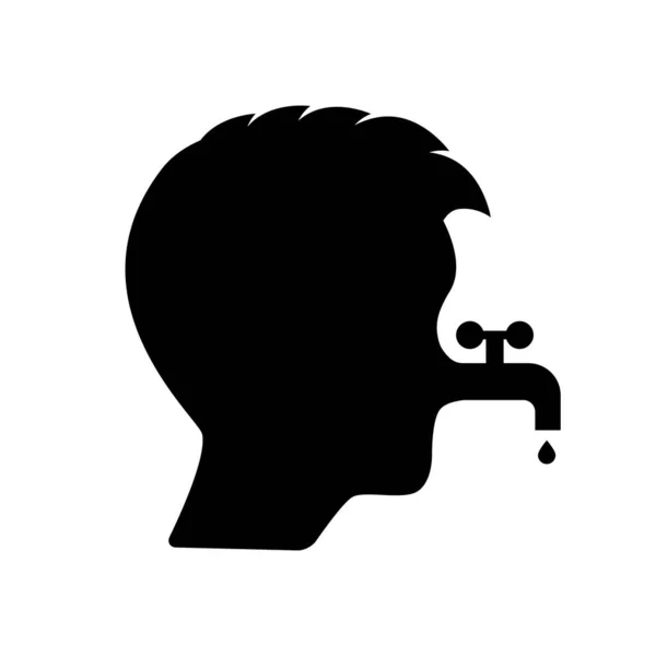 Runny Nose Current Tap Vector Illustration Common Cold Icon Rhinitis — Stock Vector