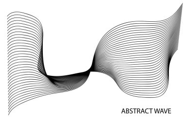Soyut dalga deseni. Dalgalı ince çizgi kenarı, ses dalgası çizgileri, çizgi hareketi